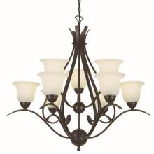  9289 ROB - Aspen 35-In., 2-Tier, 9-Shade Chandelier with Chain